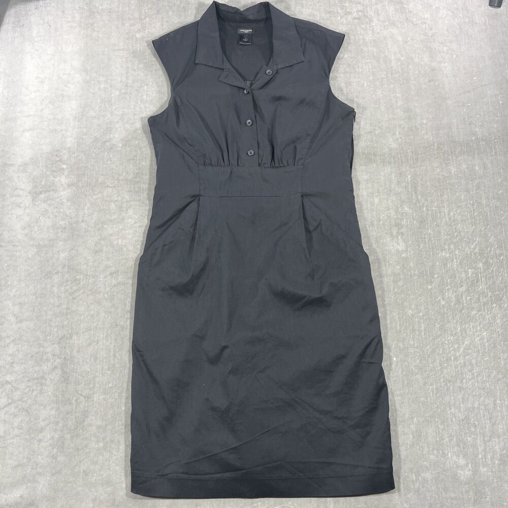 Ann Taylor Women's Size Black Dress 8 Sleeveless Midi